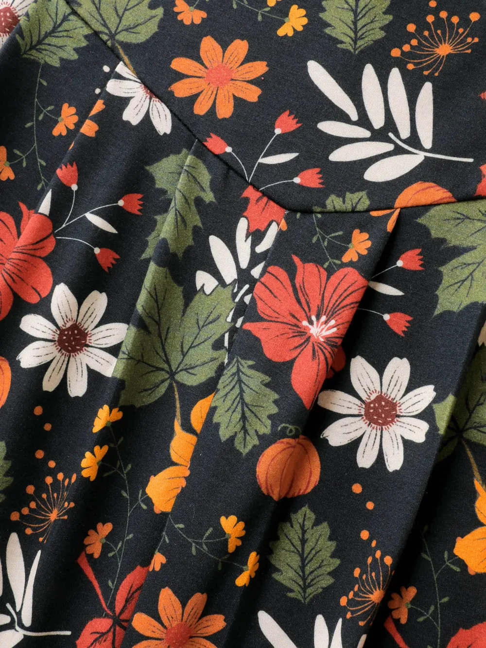 Retro Fall Print Relaxed Fit Jumpsuit