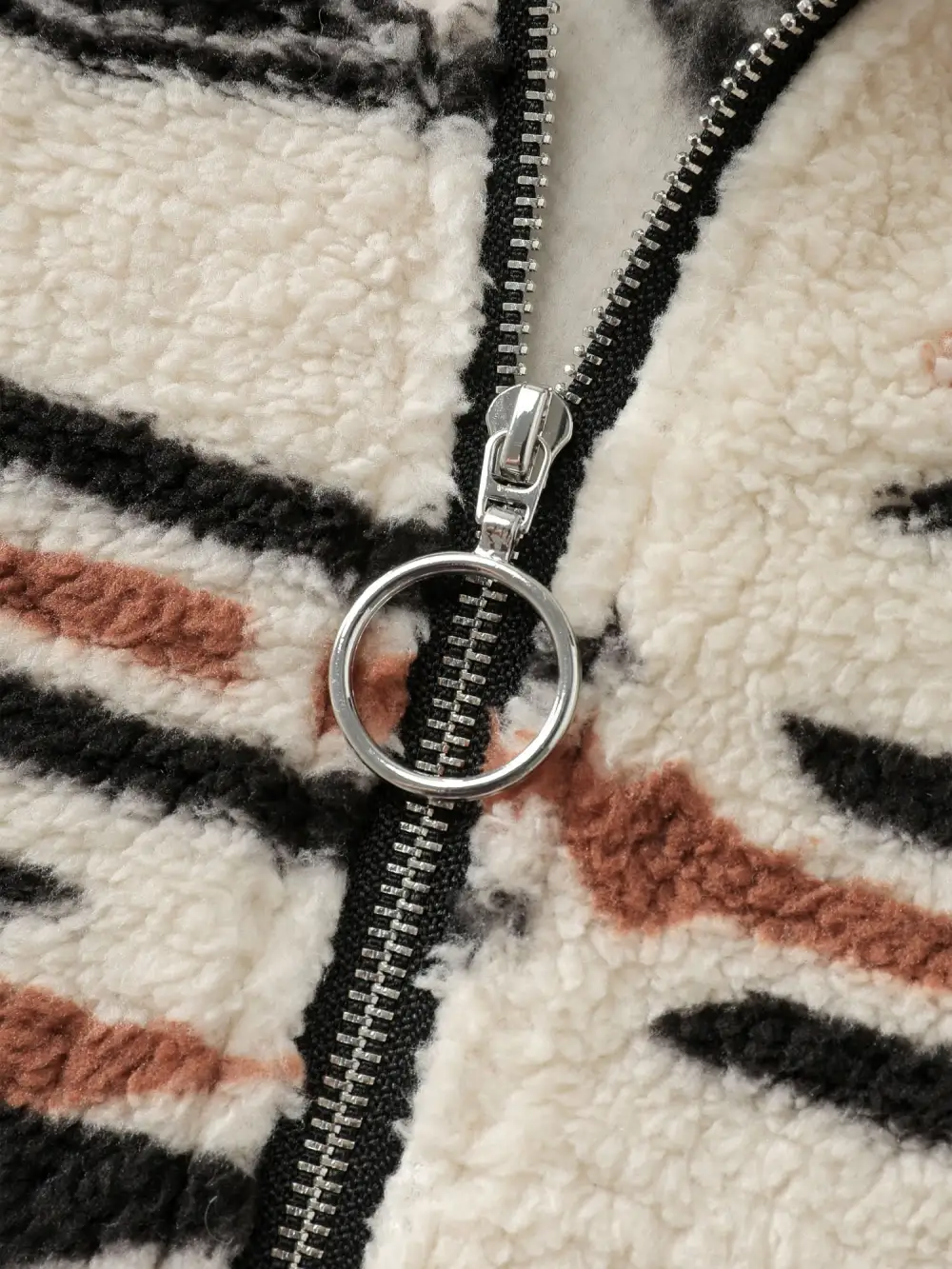 Fair Isle Fleece Zipper Sweatshirt