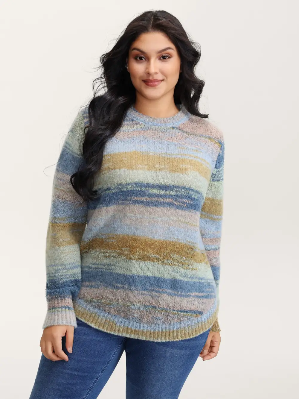 Tissue Textured Color Gradient Pullover