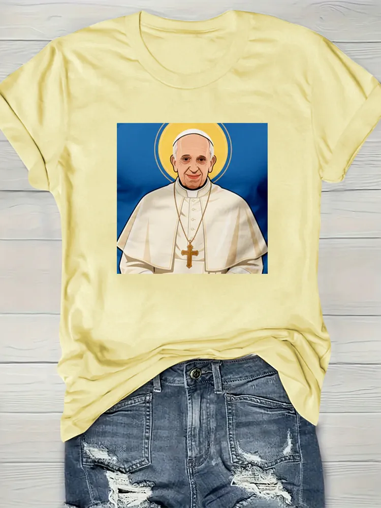 Women's I Love PF Print Short Sleeve Round Neck Cotton T-Shirt