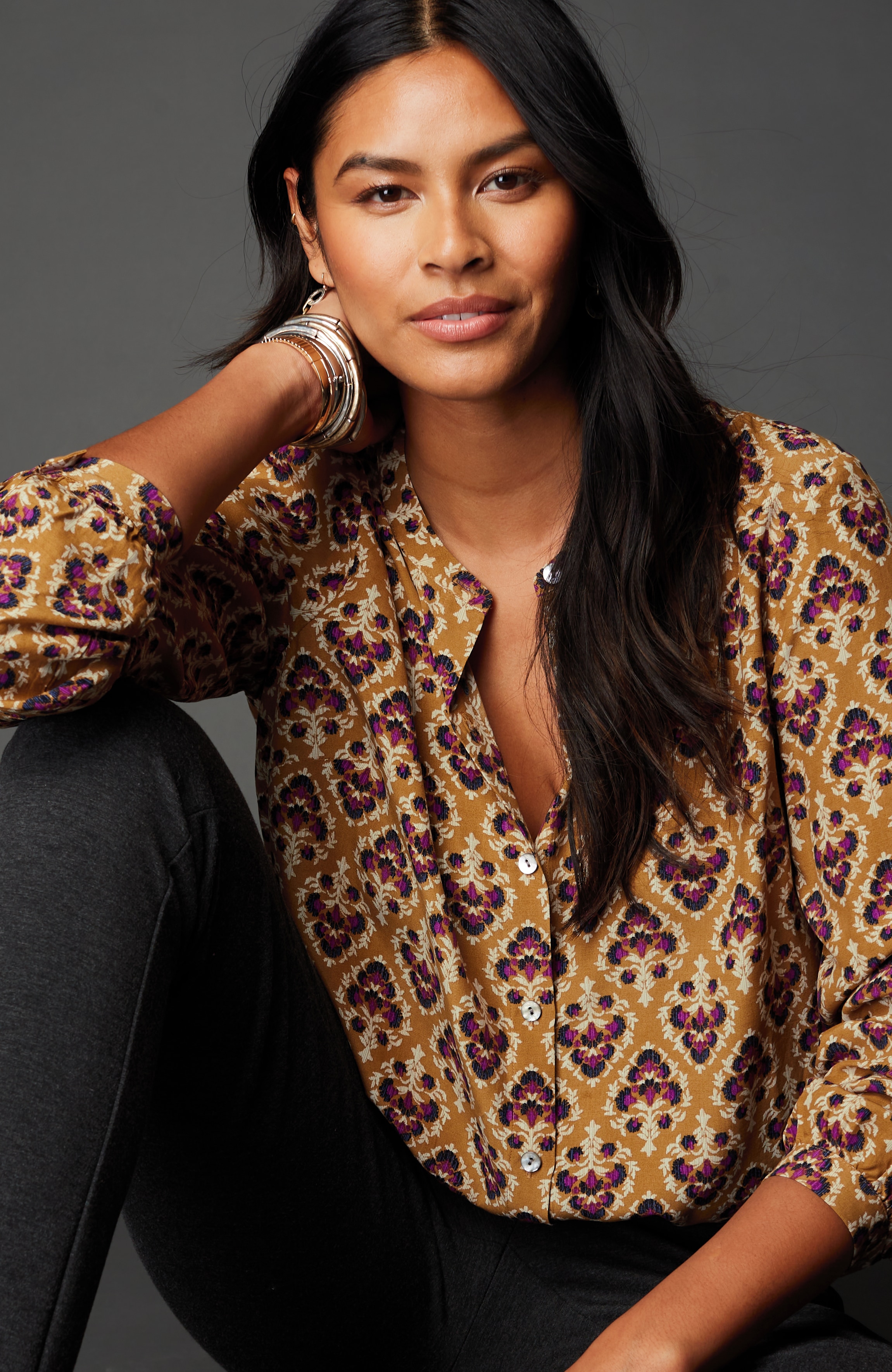 Button-Front Top