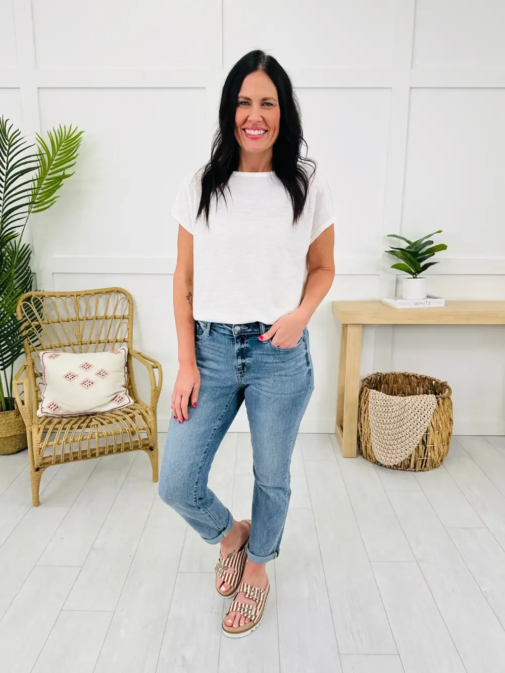 Judy Blue The Bleach Boys Midrise Boyfriend Jeans in Reg/Curvy