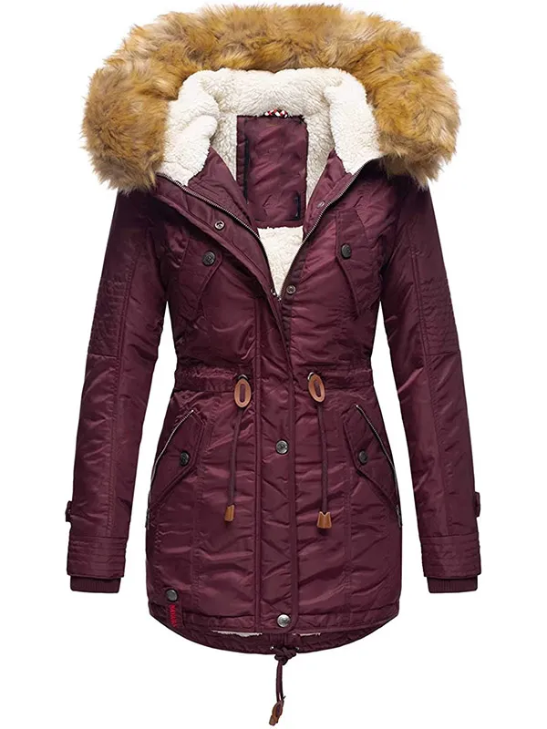 Warm Ladies Winter Jacket Teddy Fur Winter Coat Parka