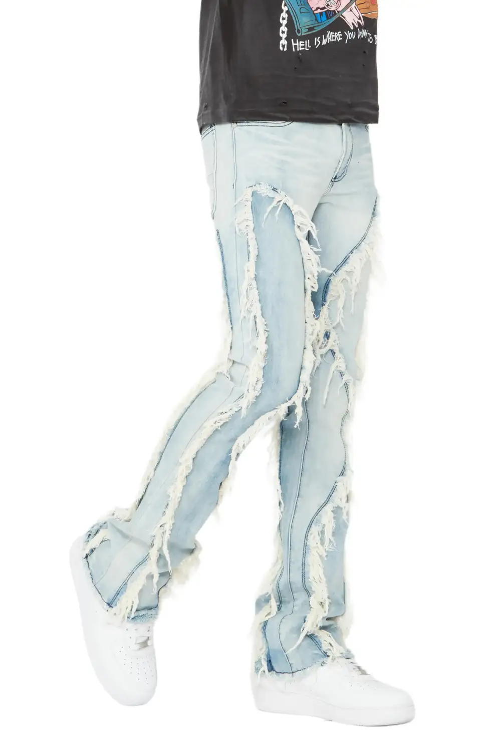 Tristan Blue Stacked Flare Jean