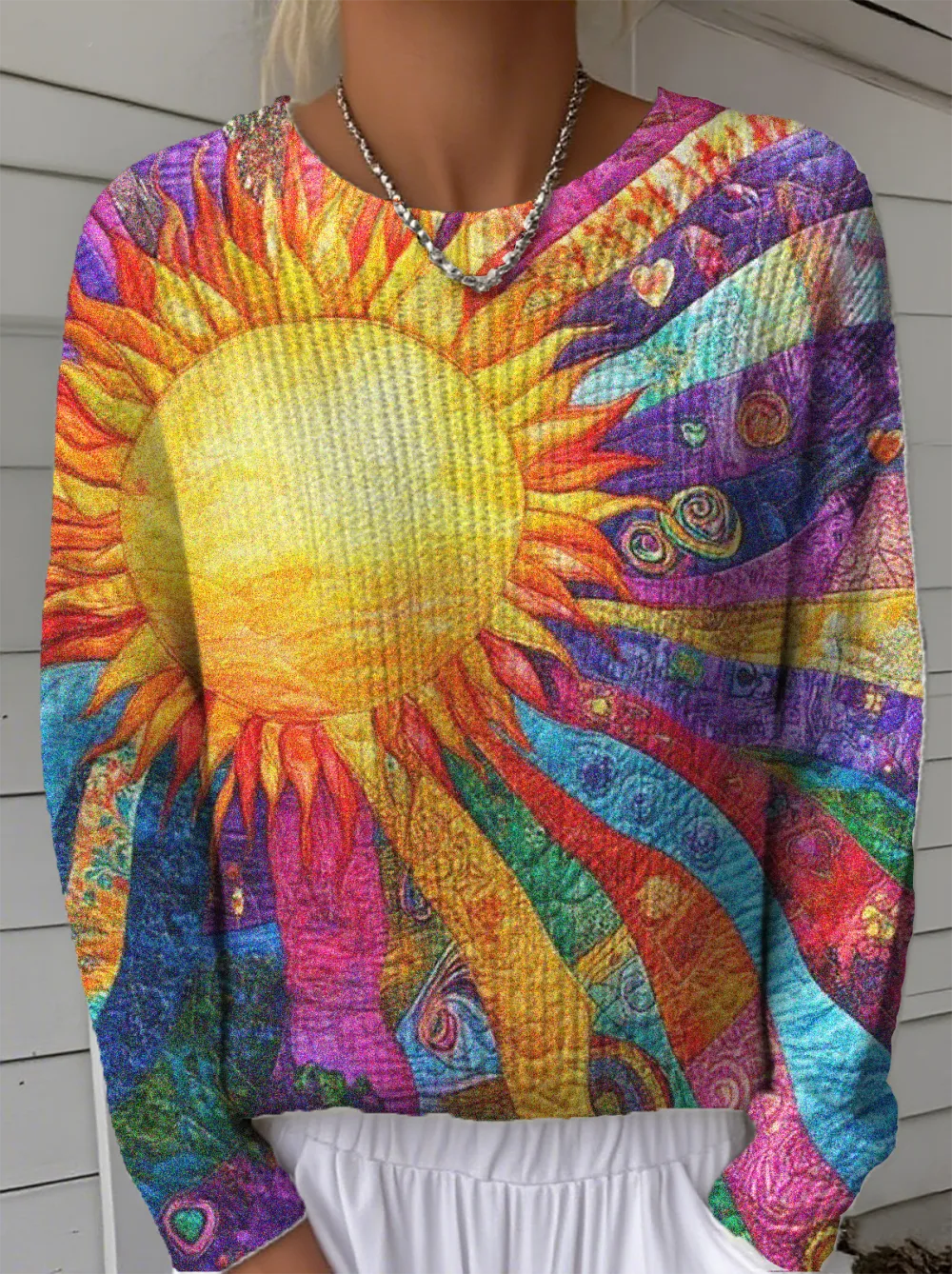 Women's Retro Art Ethnic Pattern Pullover Sweater Regular Autumn and Winter Top