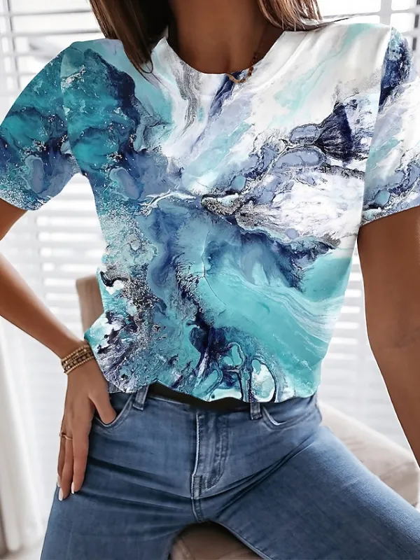 Women's T shirt Tee Black Pink Purple Graphic Butterfly Print Short Sleeve Daily Weekend Basic Vintage Round Neck Regular Butterfly Painting S