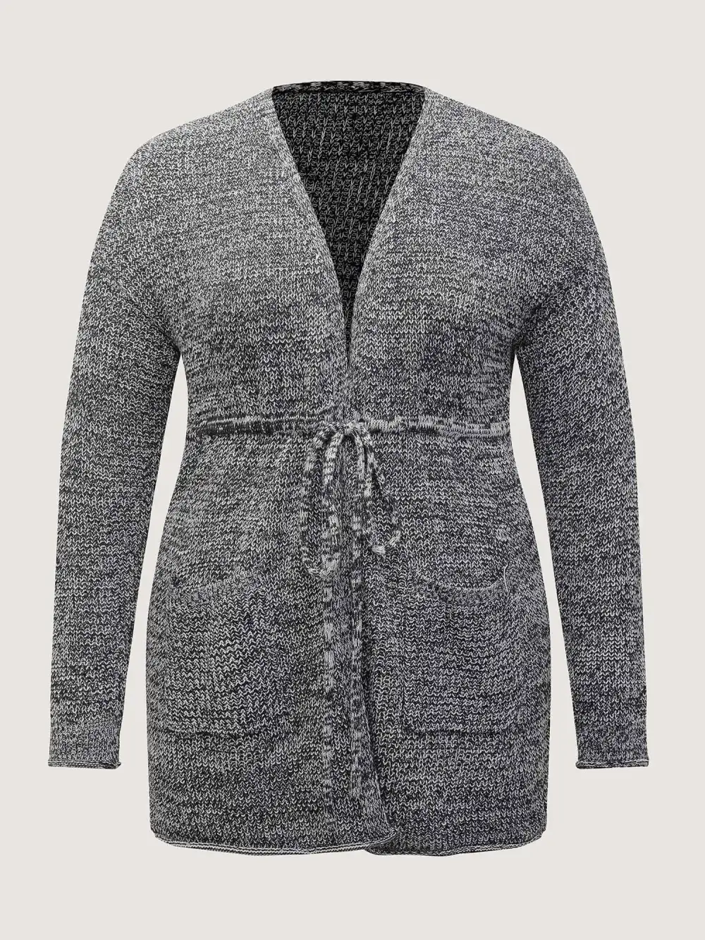 Heather Adjustable Waist Drawstring Knit Cardigan