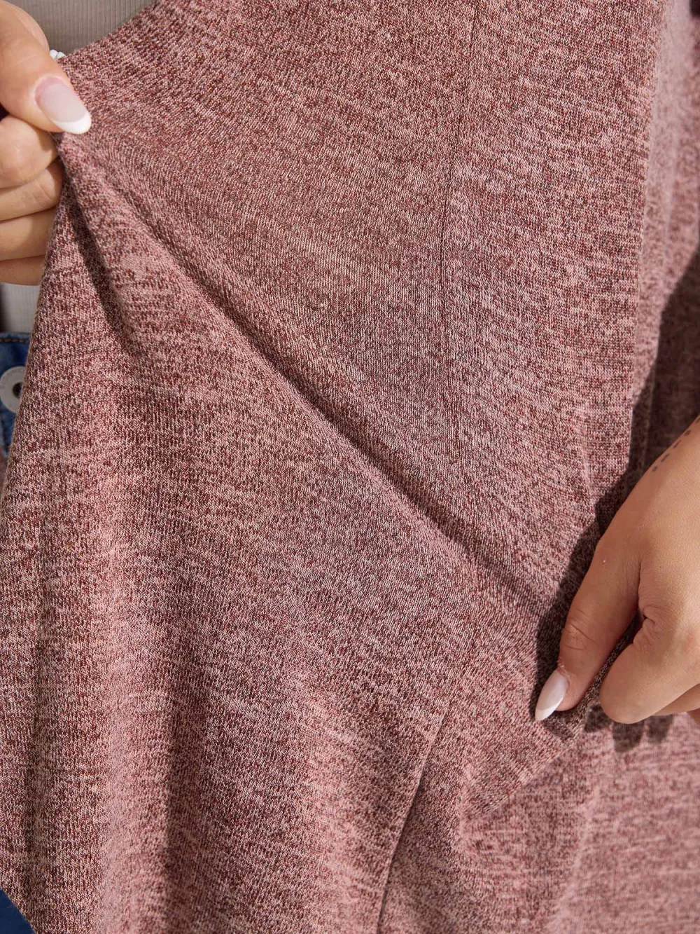 Asymmetrical Hem Front-Open Hooded Jacket