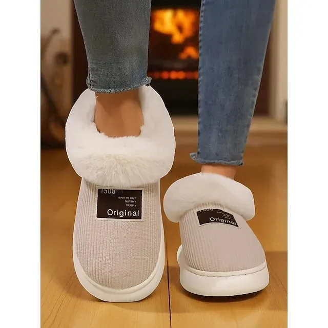 Women's Winter Indoor Slippers with Faux Fur Lining – Warm Anti-Slip Home Shoes for Cozy Indoor Wear