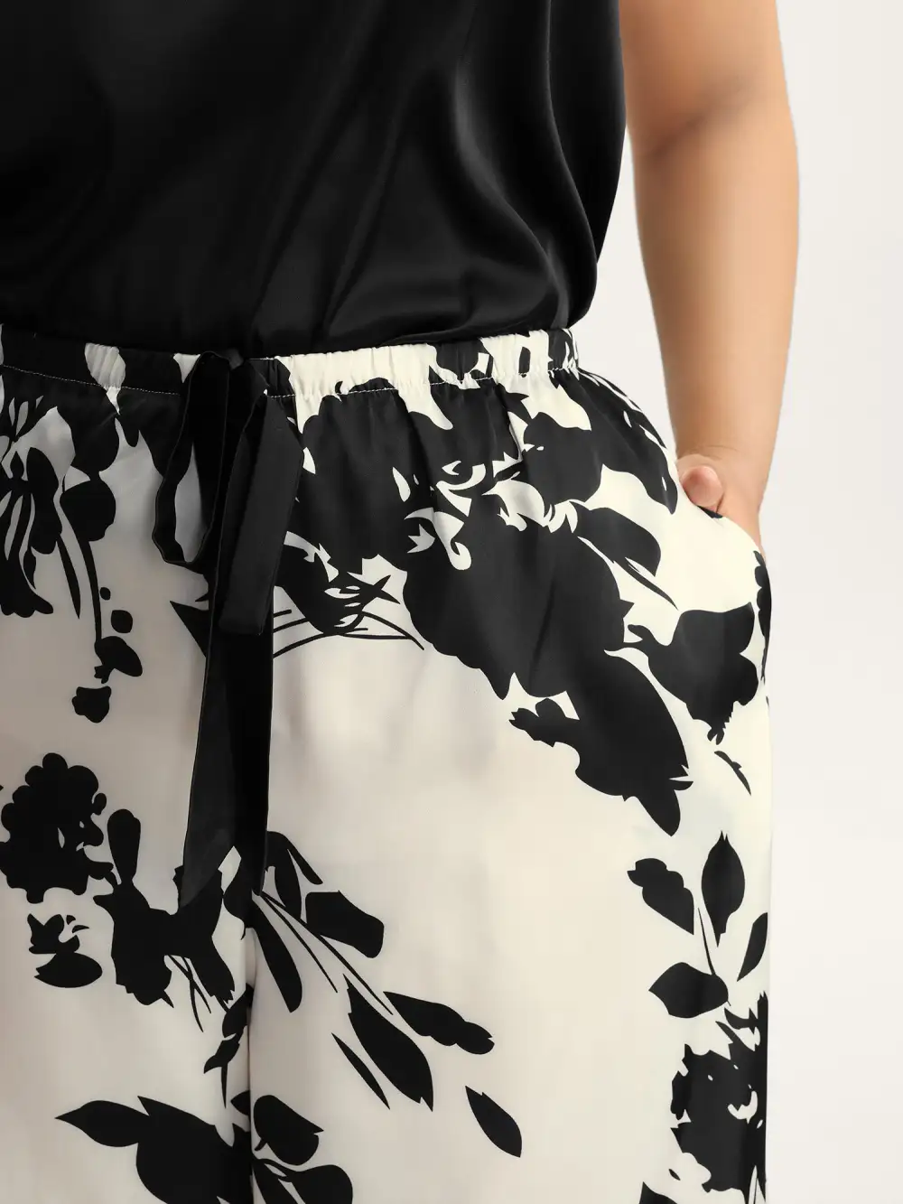 Color Contrast Floral Loungewear Set