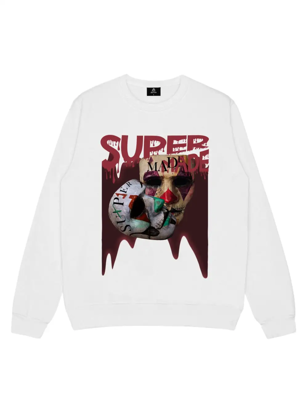 Logo Double Mask Printed Hoodie