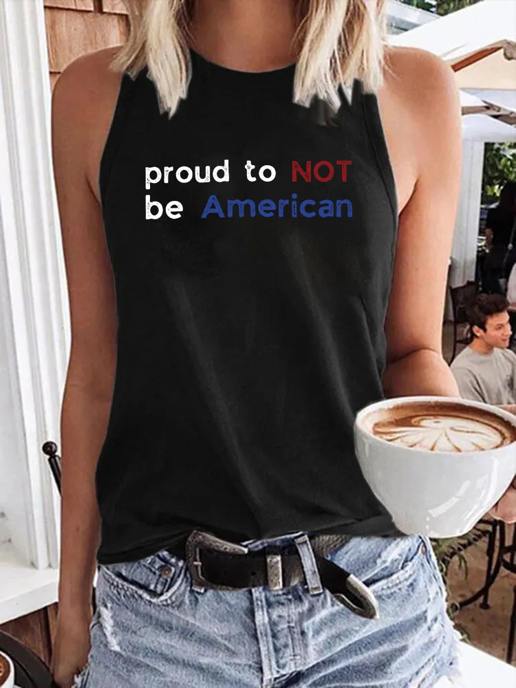 Women's Proud To Not Be American Crew Neck Vest