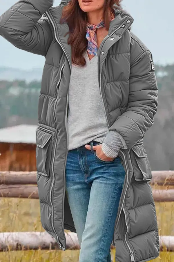 ONLY ONLPUK LONG PUFFER hooded long jacket