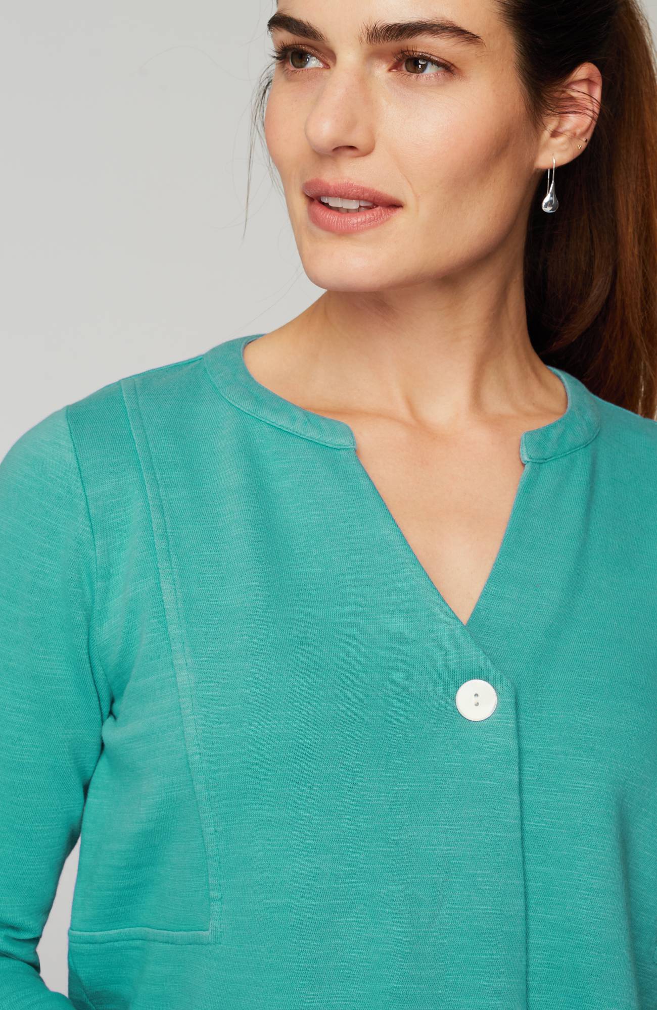 pure jill organically grown cotton buttoned top