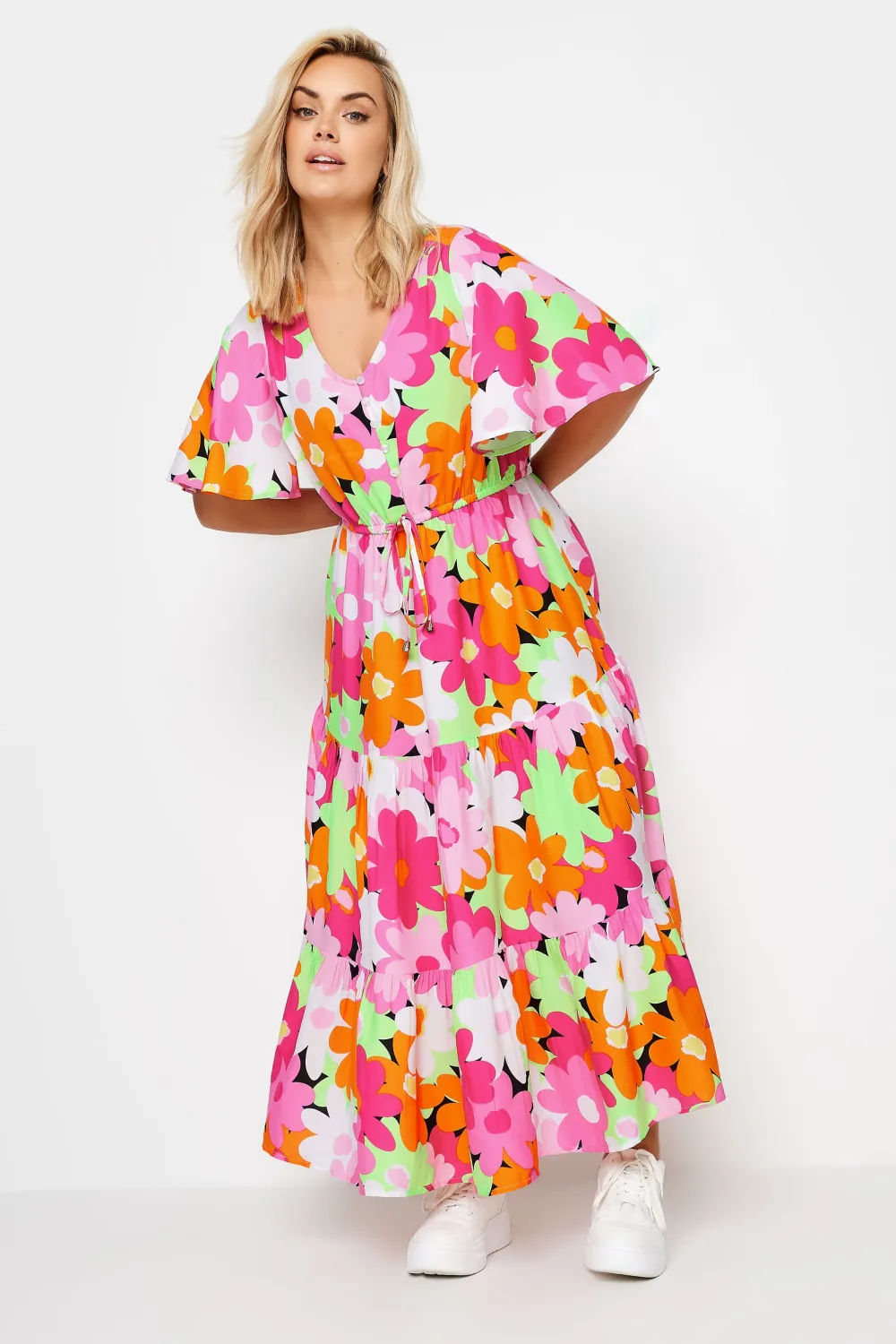 YOURS Curve Purple Floral Print Maxi Dress