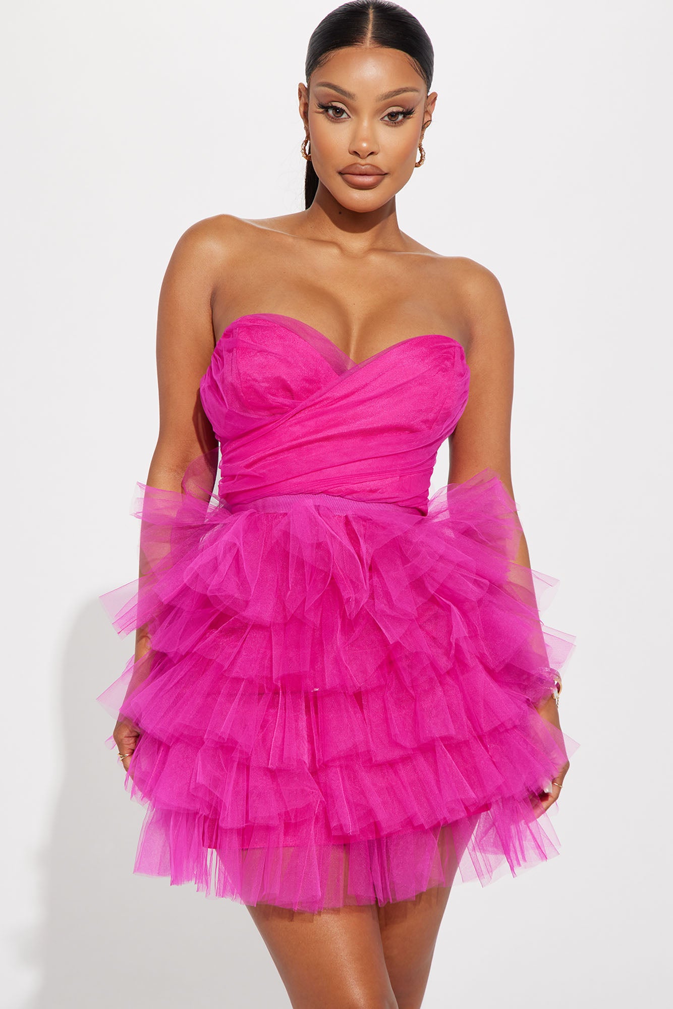 Ari Tulle Mini Dress - Magenta