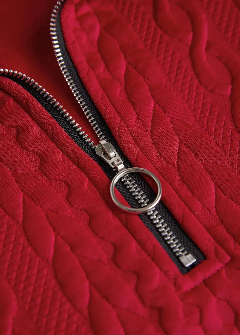 Red Patchwork Plaid Long Sleeve Turn Down Collar Sweatshirt