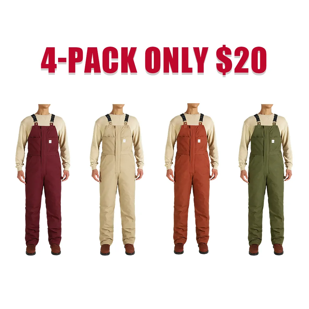 Men's Elastic Canvas Overalls - Loose and Lightweight Workwear