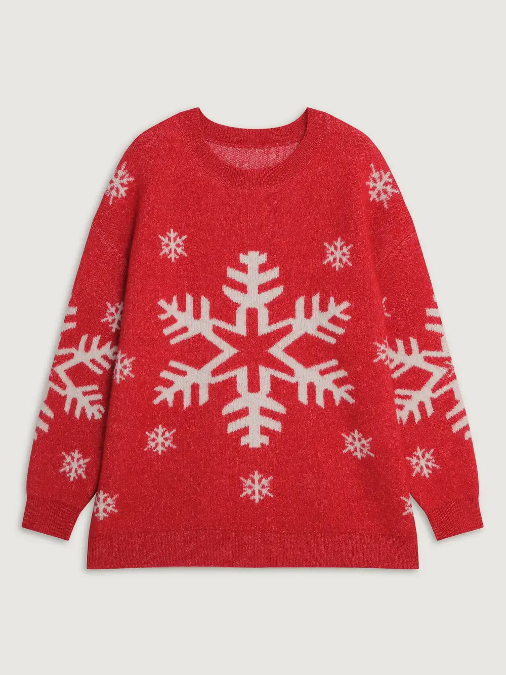 Snowflake Holiday Print Pullover