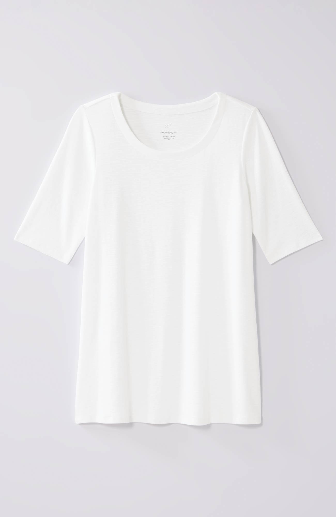 pima-slub scoop-neck side-slit tee