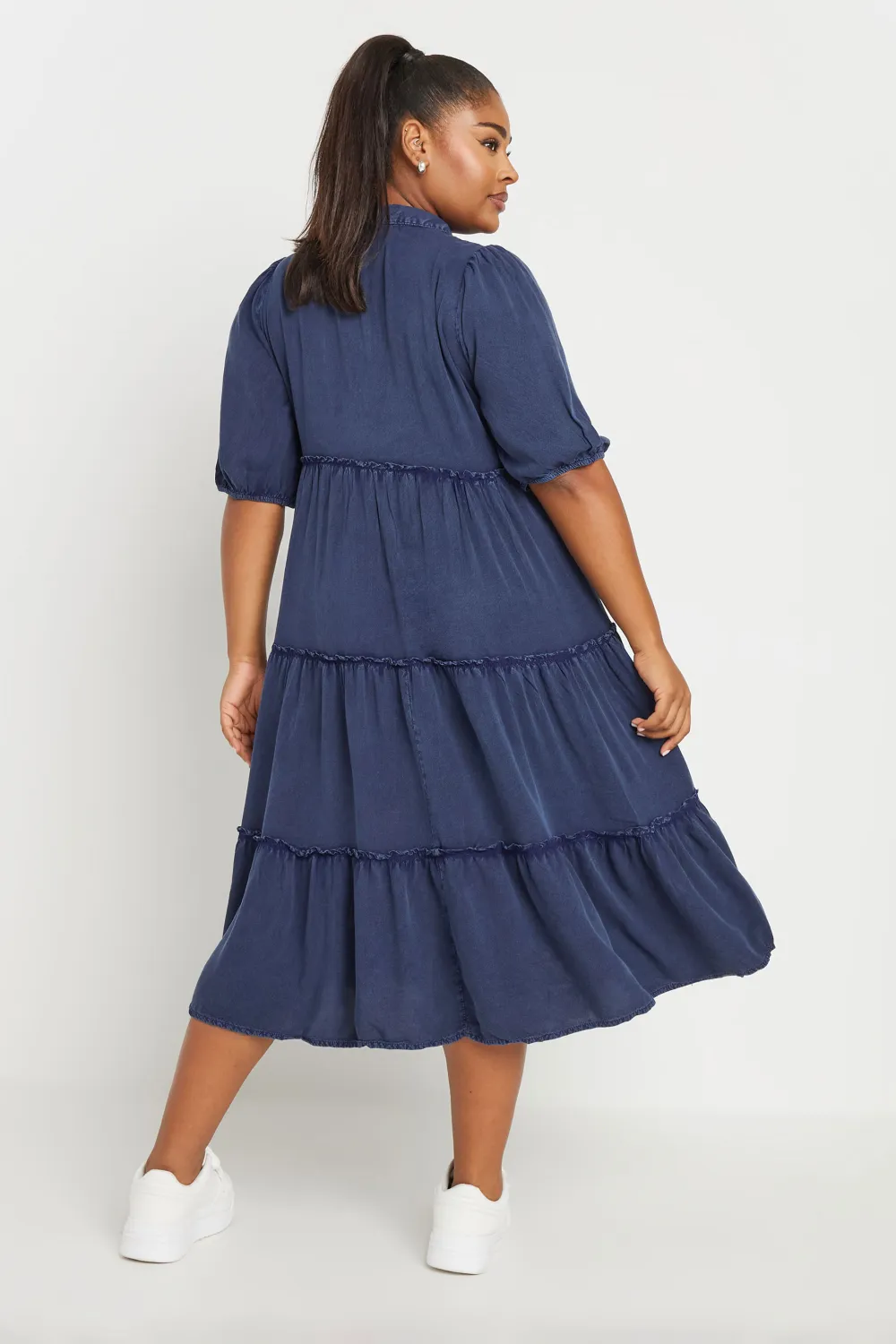YOURS Curve Charcoal Grey Midi Shirt Dress