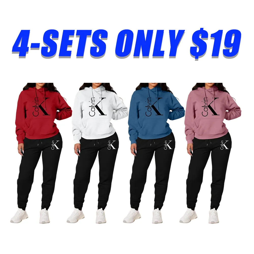 Women's Casual Hooded Sweatshirt Set