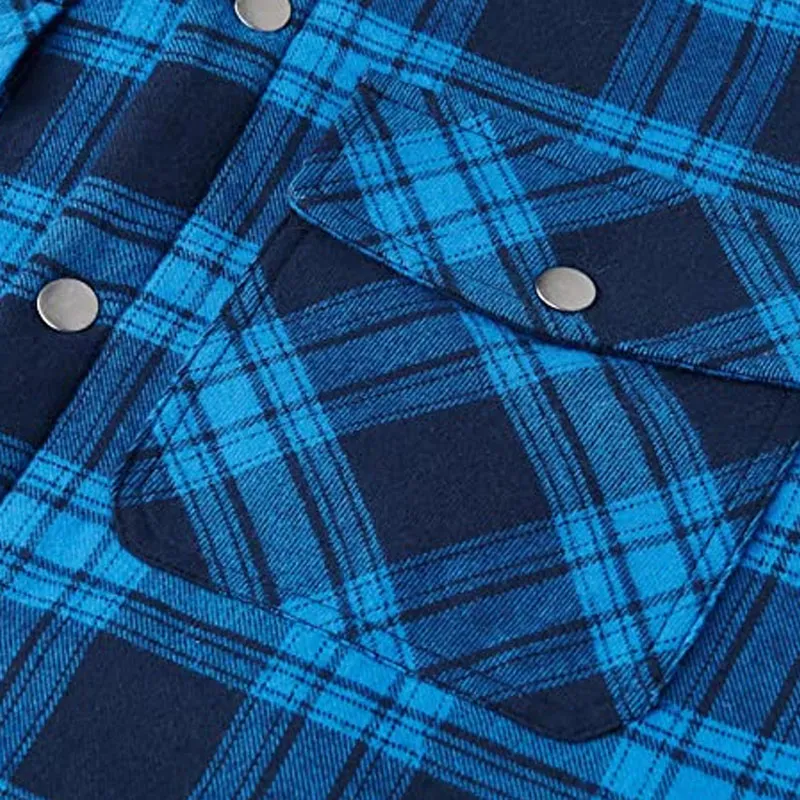 Mens Retro Winter Plaid Thick Jacket