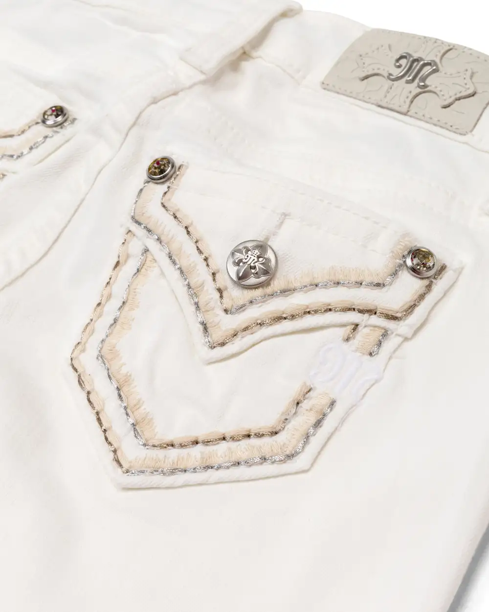 Girls Classic White Bootcut Jeans