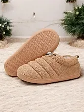 Cozy Fleece Lined Indoor Slippers with Non-Slip Sole – Warm Plush Home Shoes for Women