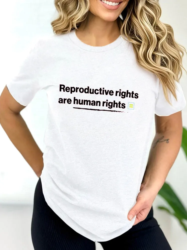 Reproductive Rights Are Human Rights T-Shirt Pure Cotton Round-Neck Short-Sleeved Shirt