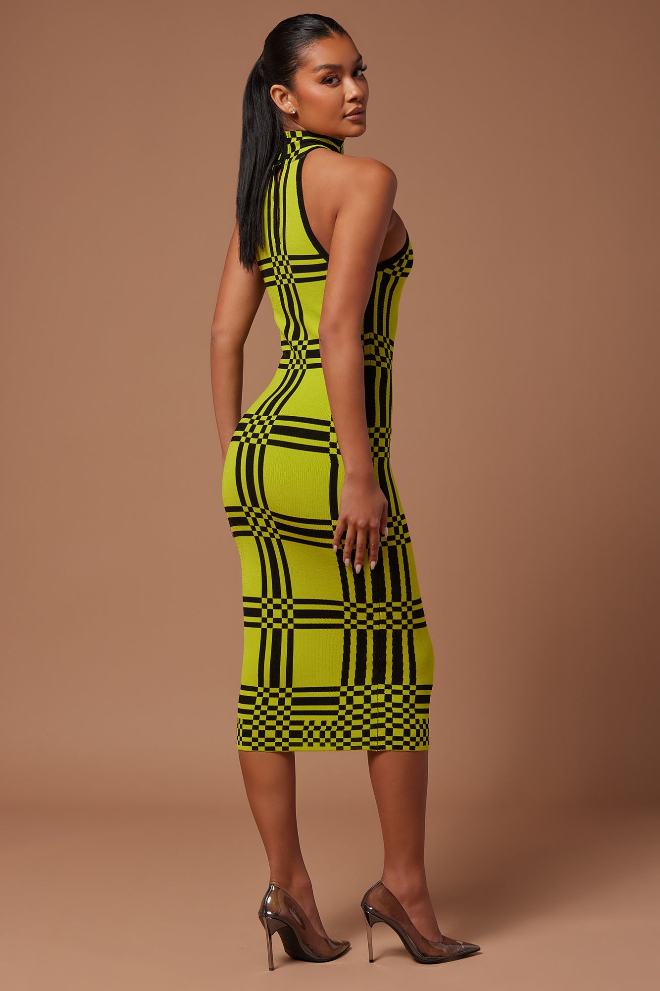 Donna Knit Midi Dress - Chartreuse