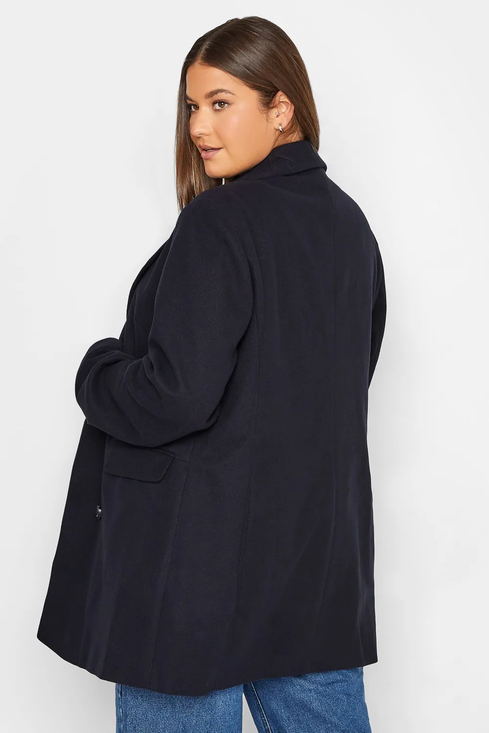 LTS Tall Light Blue Double Breasted Brushed Jacket