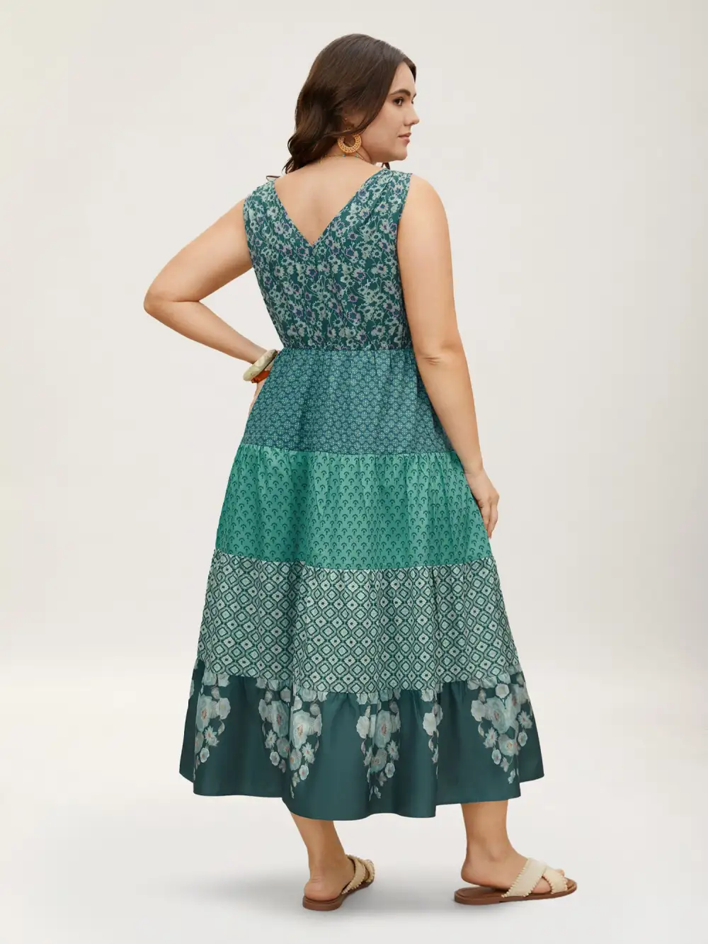 Bandana Patchwork Floral Sleeveless Dress