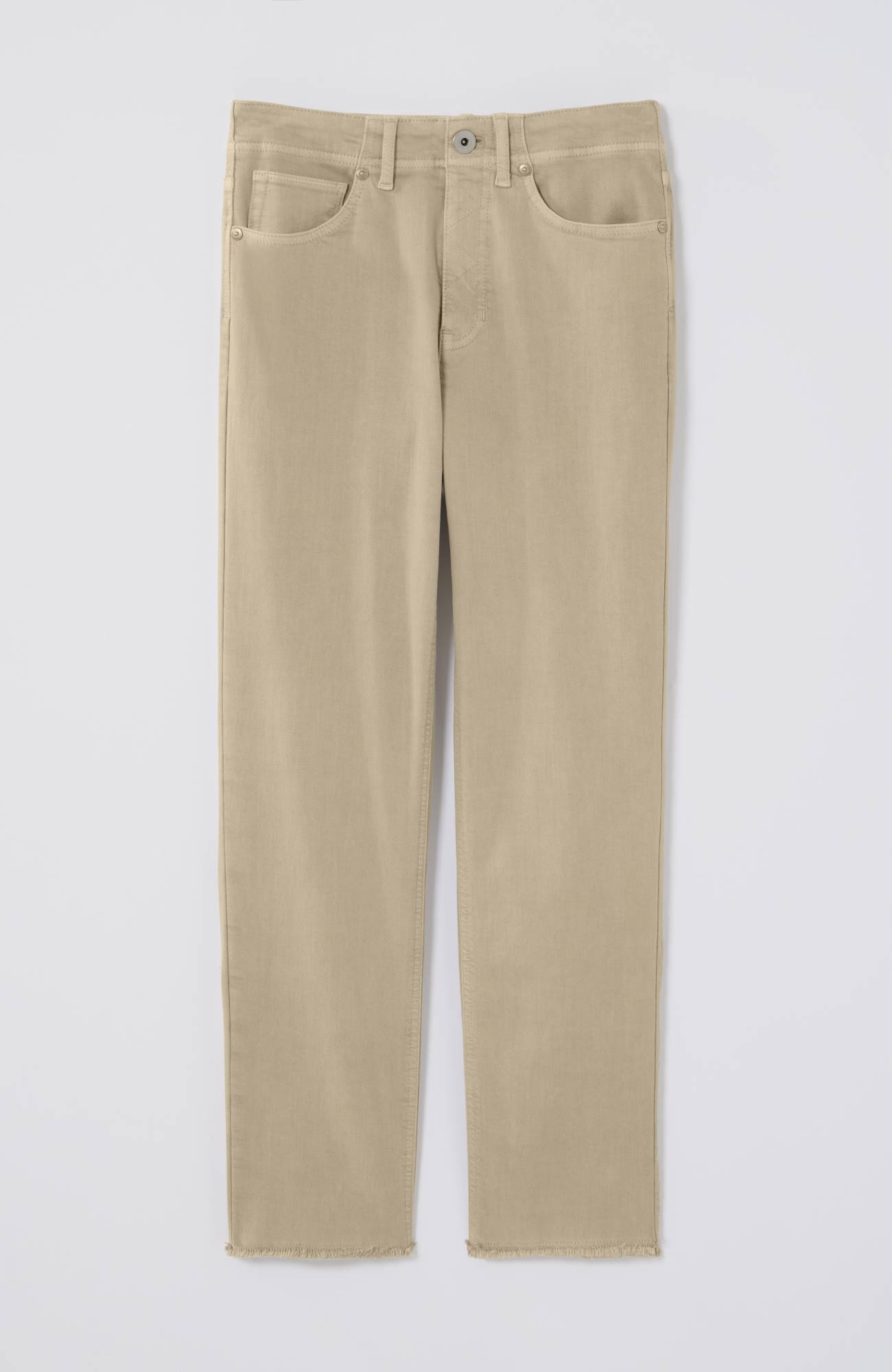 High-Rise Fringe-Hem Crops