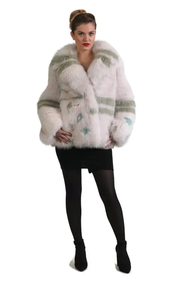 Multicolored Fox Fur coat