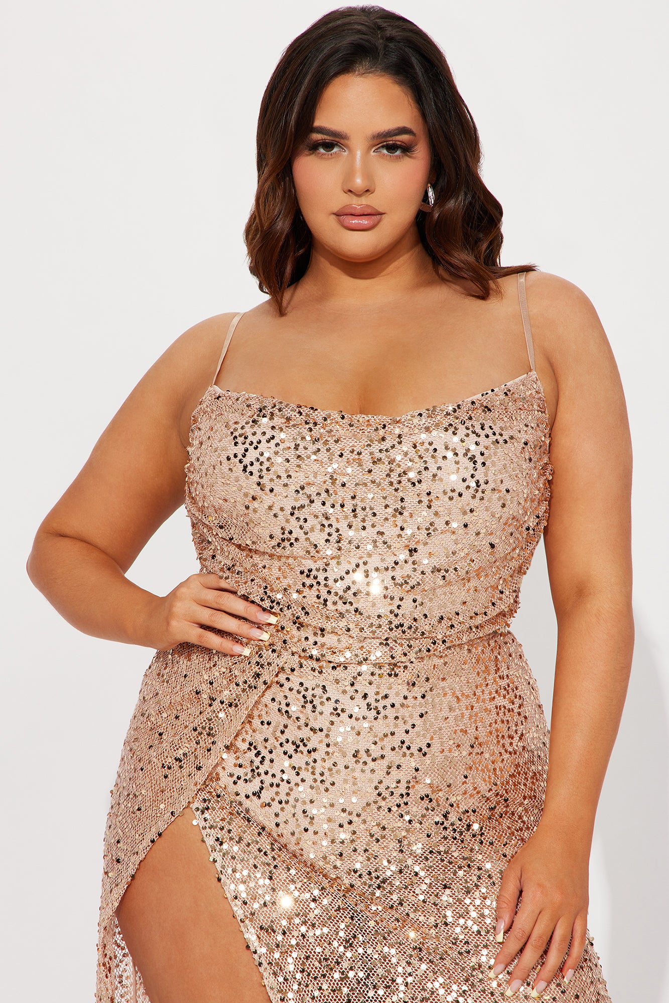 Monica Sequin Maxi Dress - Gold