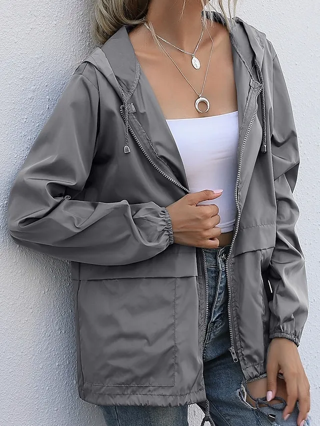 Women's Coat Athleisure Daily Wear Spring Fall Regular Coat Regular Fit Stylish Casual Jacket Long Sleeve
