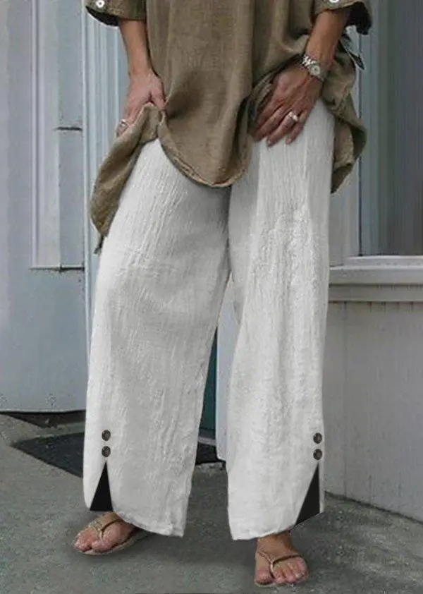 Linen Casual Solid Pants