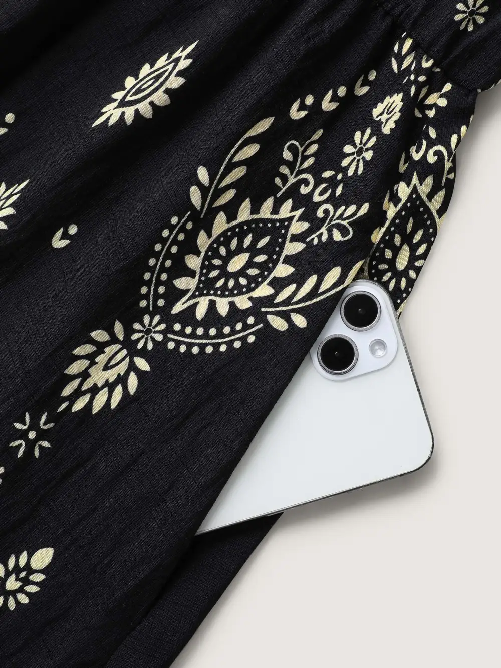 Boho Print Halter Neck Pockets Midi Dress