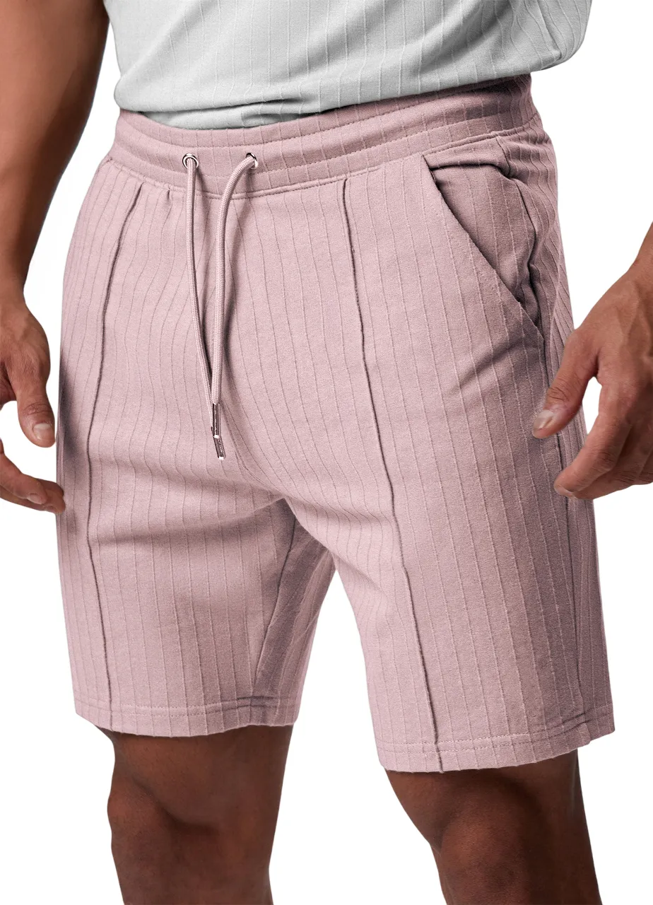 Men's Pleated Stretch Casual Shorts with Side Pockets