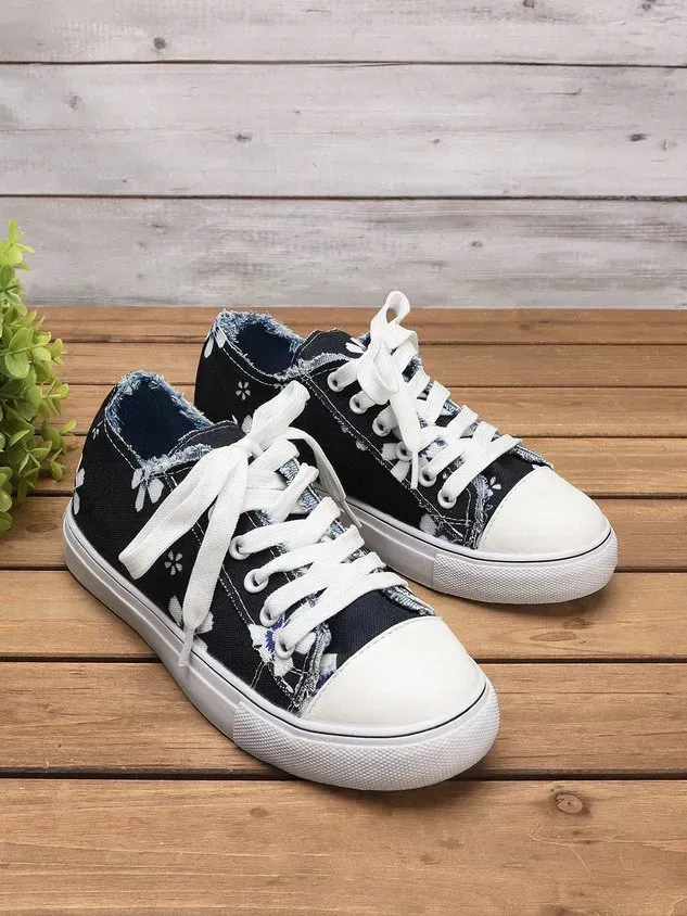 All Season Canvas Sneaker Heel Casual Flats