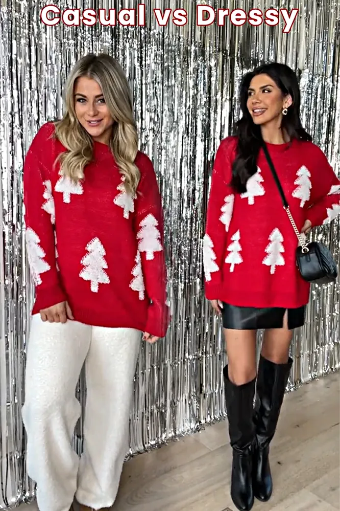 Women's Christmas season round neck top