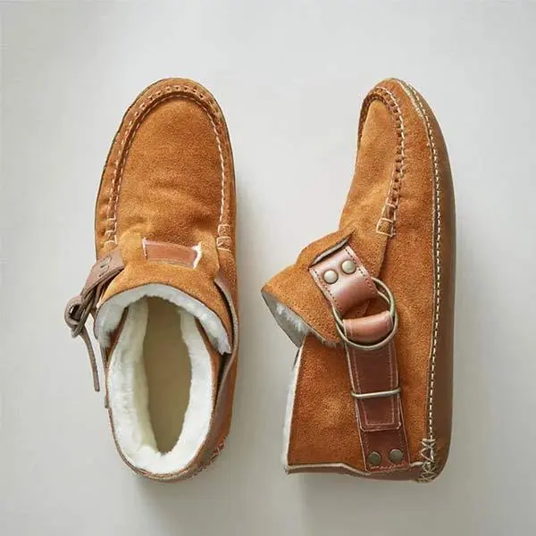 Women's Short Flat Fleece Warm Snow Boots 10848170C