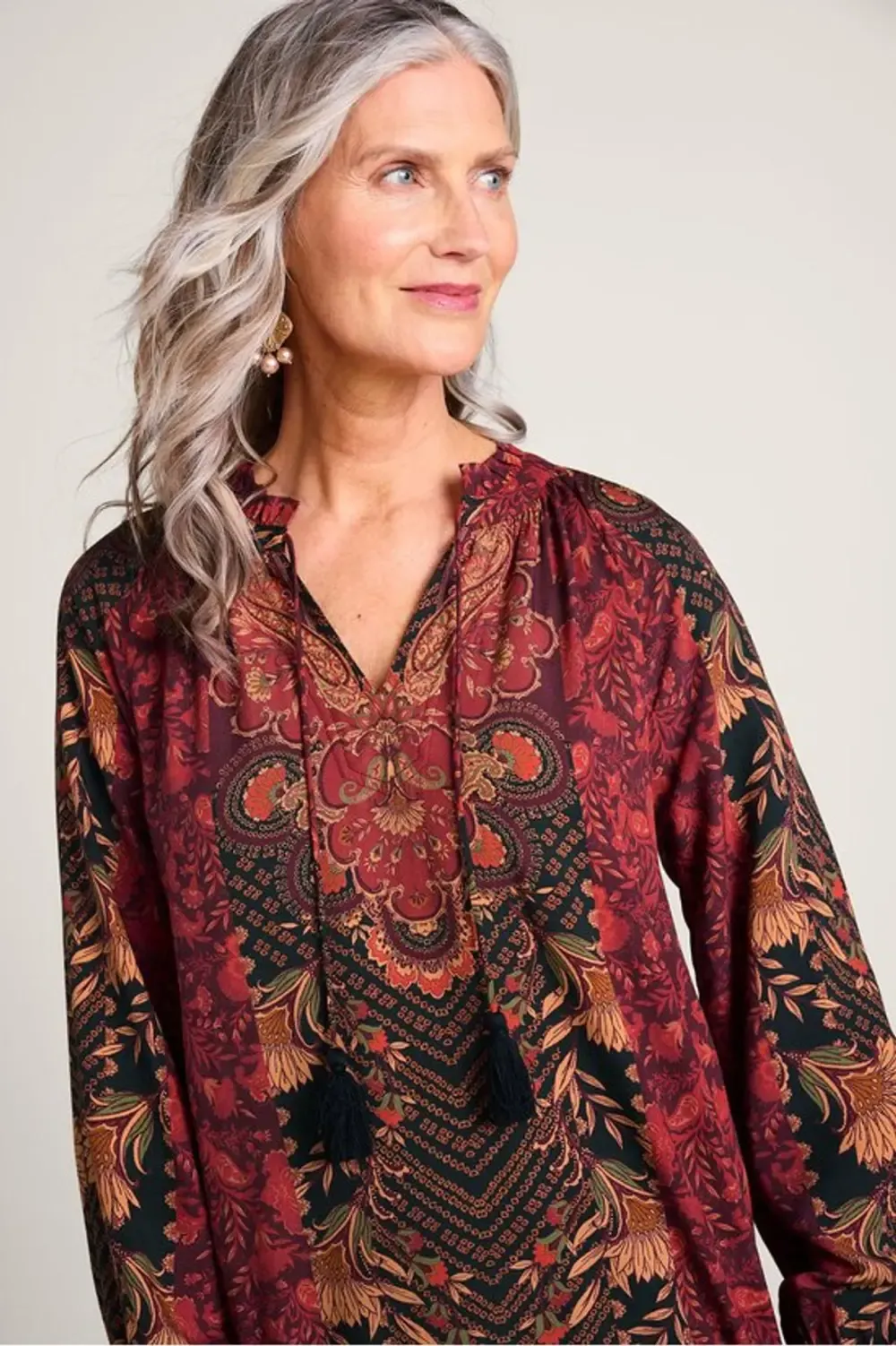 Fleur Dynasty Long Sleeve Poet Top