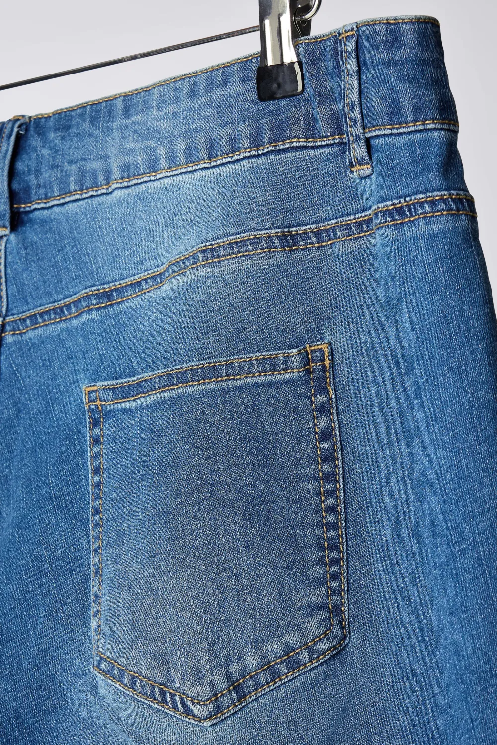 EVANS Curve Blue Mid Wash Straight Leg Jeans