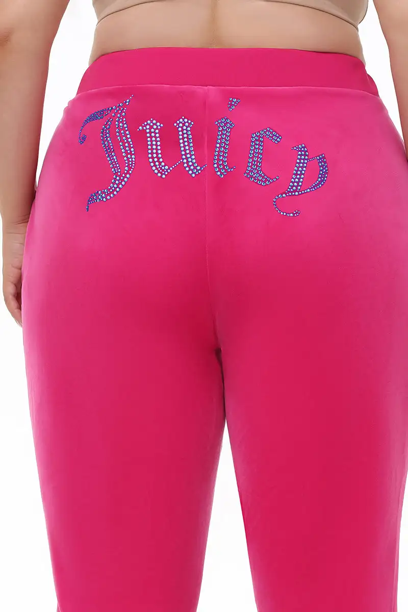 Technicolor Big Bling Velour Track Pants