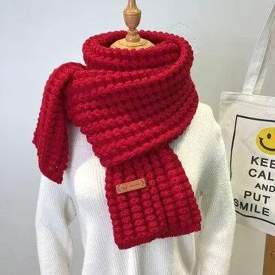 New Winter Knitted Scarf Fashion Women Warm Pashmina  Thickened Wool Scarf