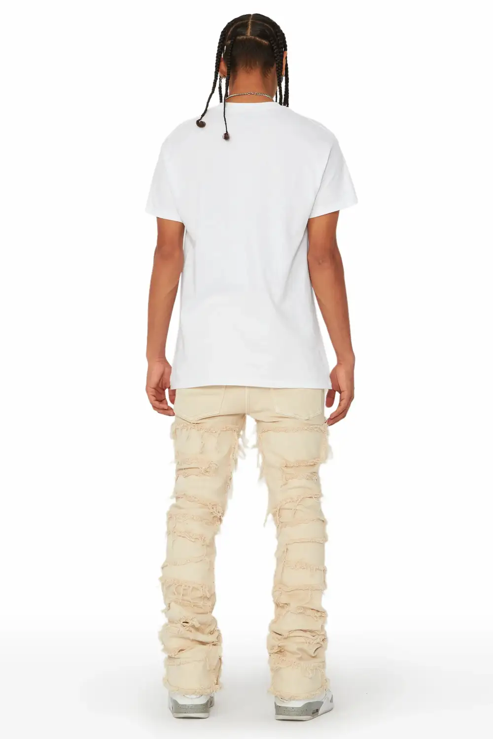 Shake Beige Stacked Flare Jean