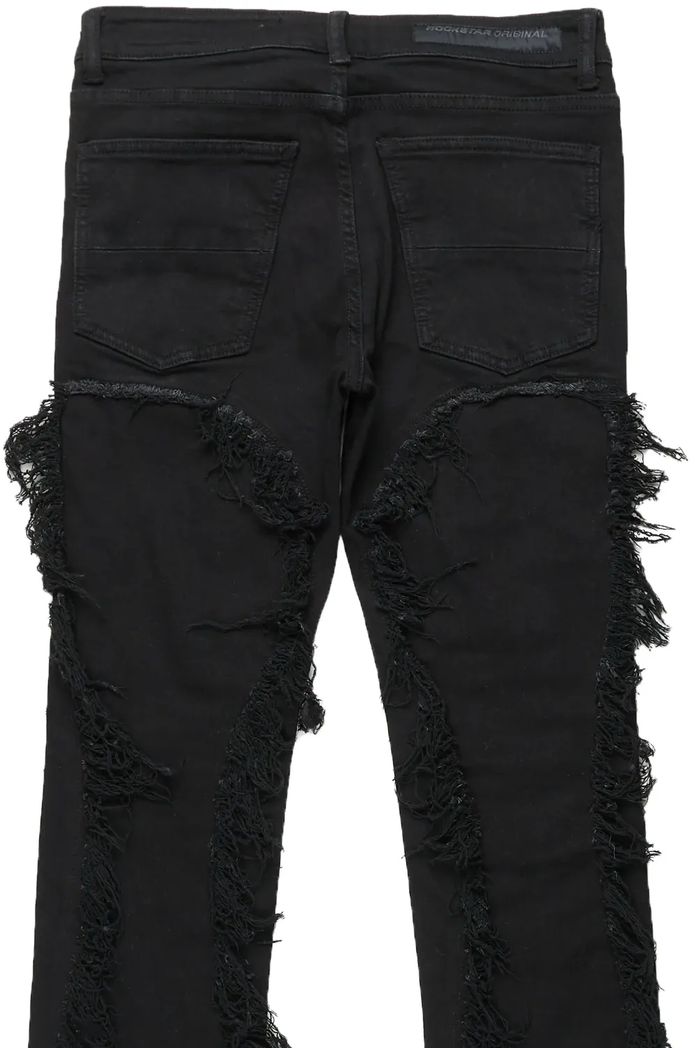 Tristan Jet Black Stacked Flare Jean