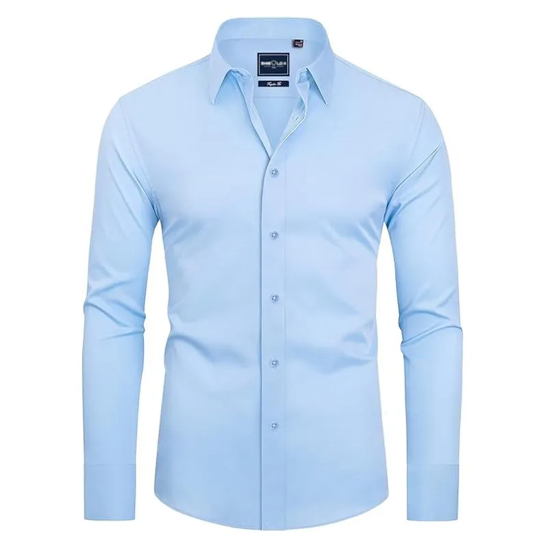 Men's Slim Fit Stain-Resistant Dress Shirts – Long Sleeve Button